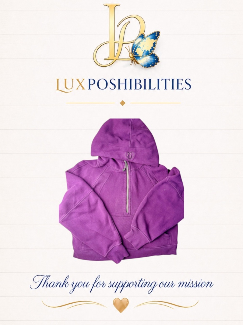 Lululemon Scuba Pullover Hoodie Half Zip Deep Purple M/L